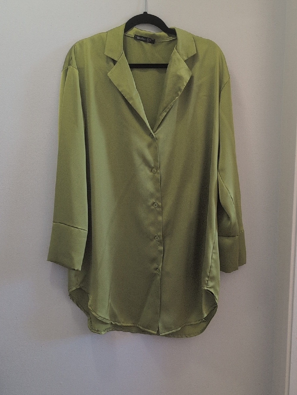 Light Olive Button-Front Dress